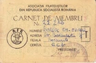 Romania, 1970, Philatelist Association Member Card AFR - Revenue Fiscal Stamps