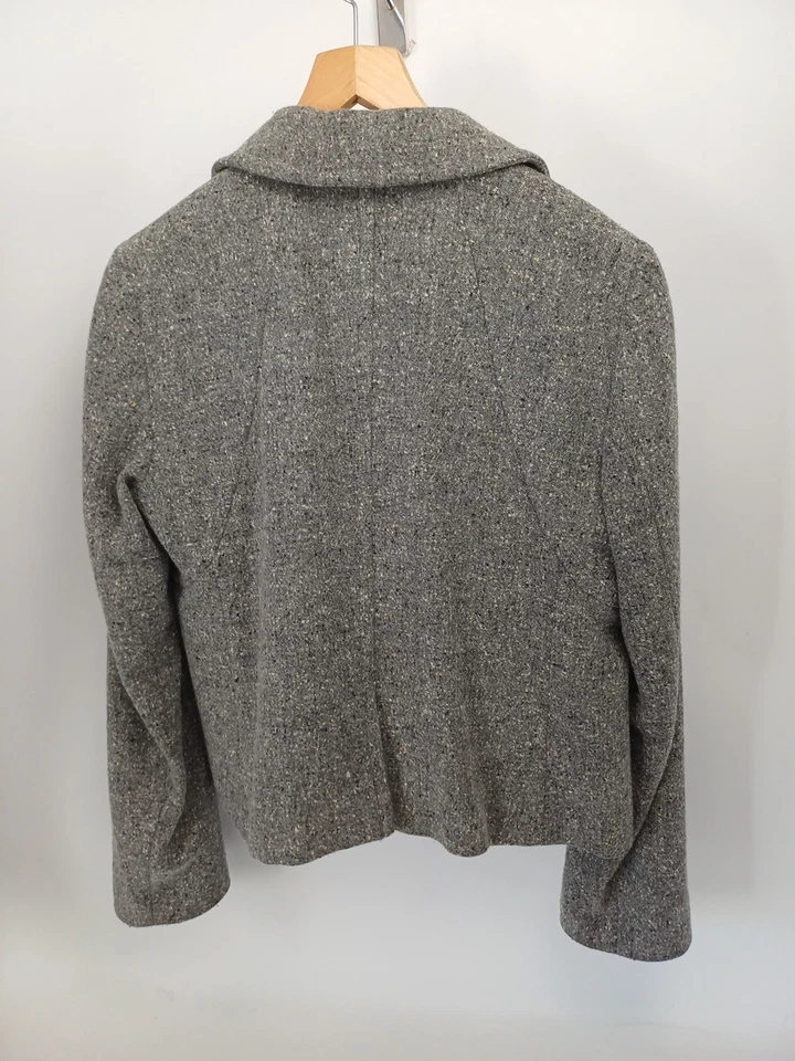 MAX MARA Wool & Angora Short Length Grey Flecked Double Breasted Jacket 16 - Image 4 of 4