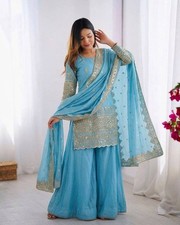 Women Palazzo Salwar Kameez Indian Pakistani Wedding Party Wear Designer Outfit
