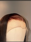 Lace Front Straight Bob human hair Wig Dark Brown/Copper Red Highlights Women — photo 3