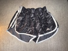 Adidas Girls Size Small 3  Black Camo Shorts