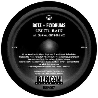 Botz Flydrums Celtic Rain Vinyl Single 12inch Iberican Recordings