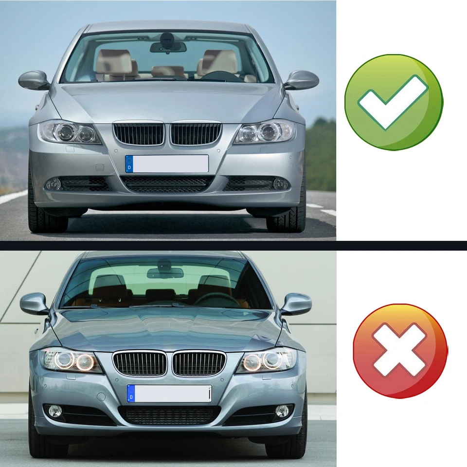 For BMW E90 E91 325i 328i 335i 2005-2008 M3 Style M-Color Front Kidney Grilles Foto 3 de 4