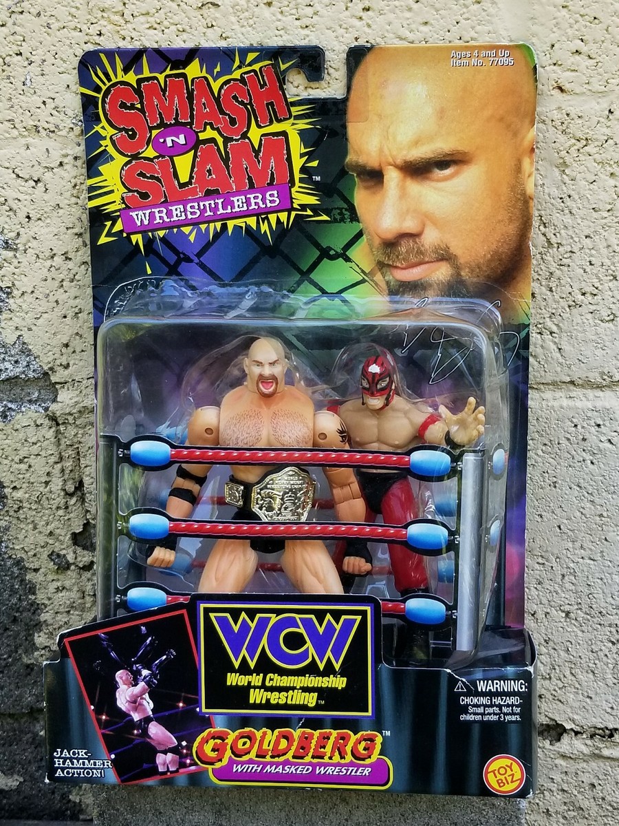 ToyBiz 1999 Smash 'n Slam WCW Goldberg W/ Masked Wrestler