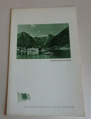 Norddeutscher Lloyd Speisekarte S.S. ''Stuttgart'' 1938 (73833)