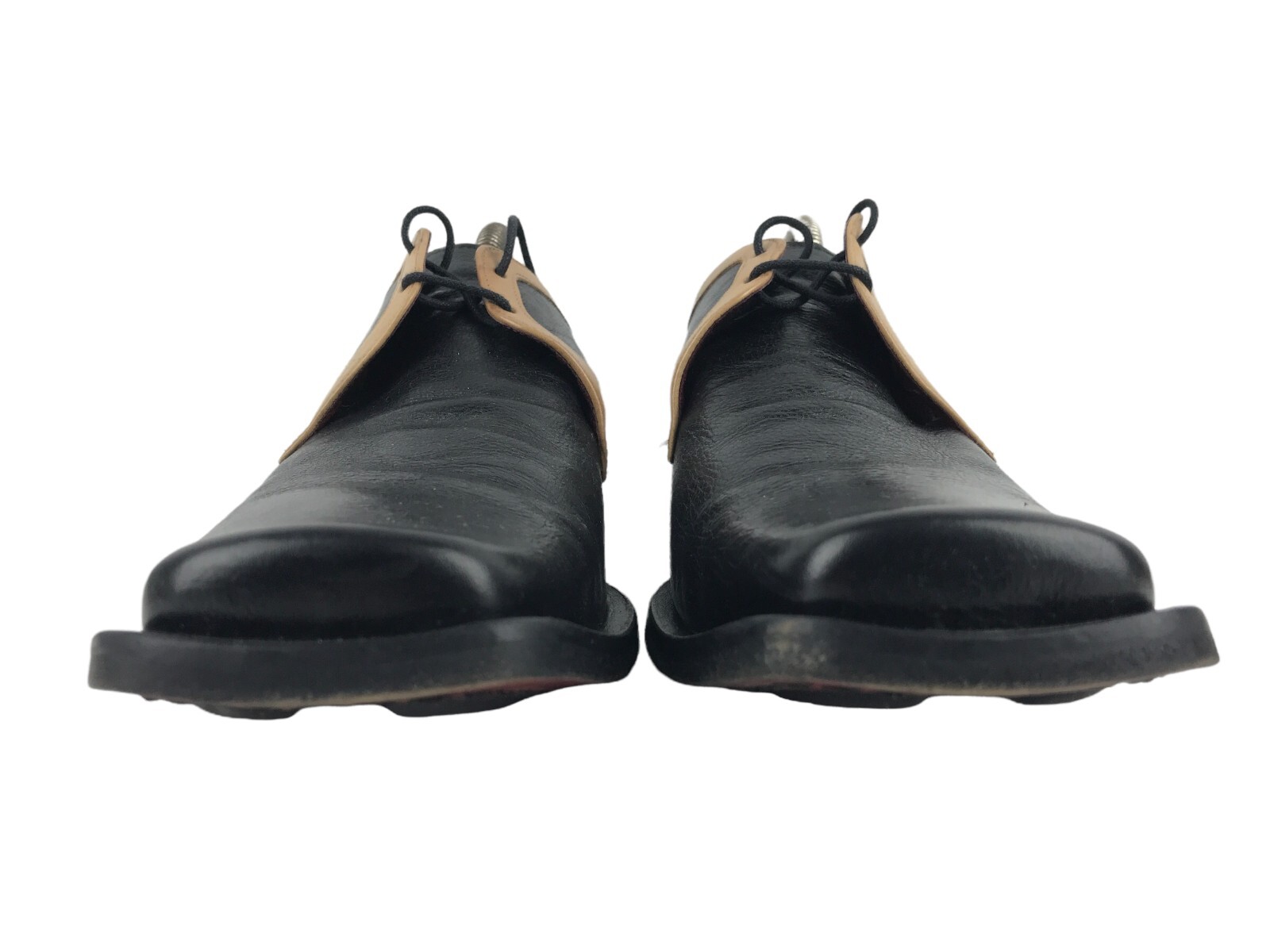 SAOLA Scarpe derby Paul May uomo nere marroni stringate punta quadrata taglia US 8 EUR 41