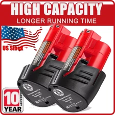 2PACK 12V 3.0AH Battery for Milwaukee 12Volt 3.0Ah Compact Battery 48-11-2430