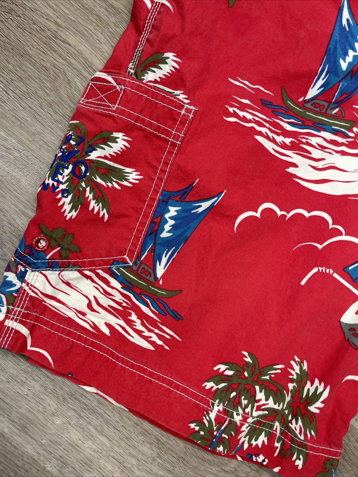 American Eagle Outfitters Board Shorts Men Size 32 Hawaiian Girls Rare Cargo image 2