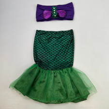 Mermaid Skirt Set Girl 4 Toddler Halloween Costume Bandeau Top Party Core Ex