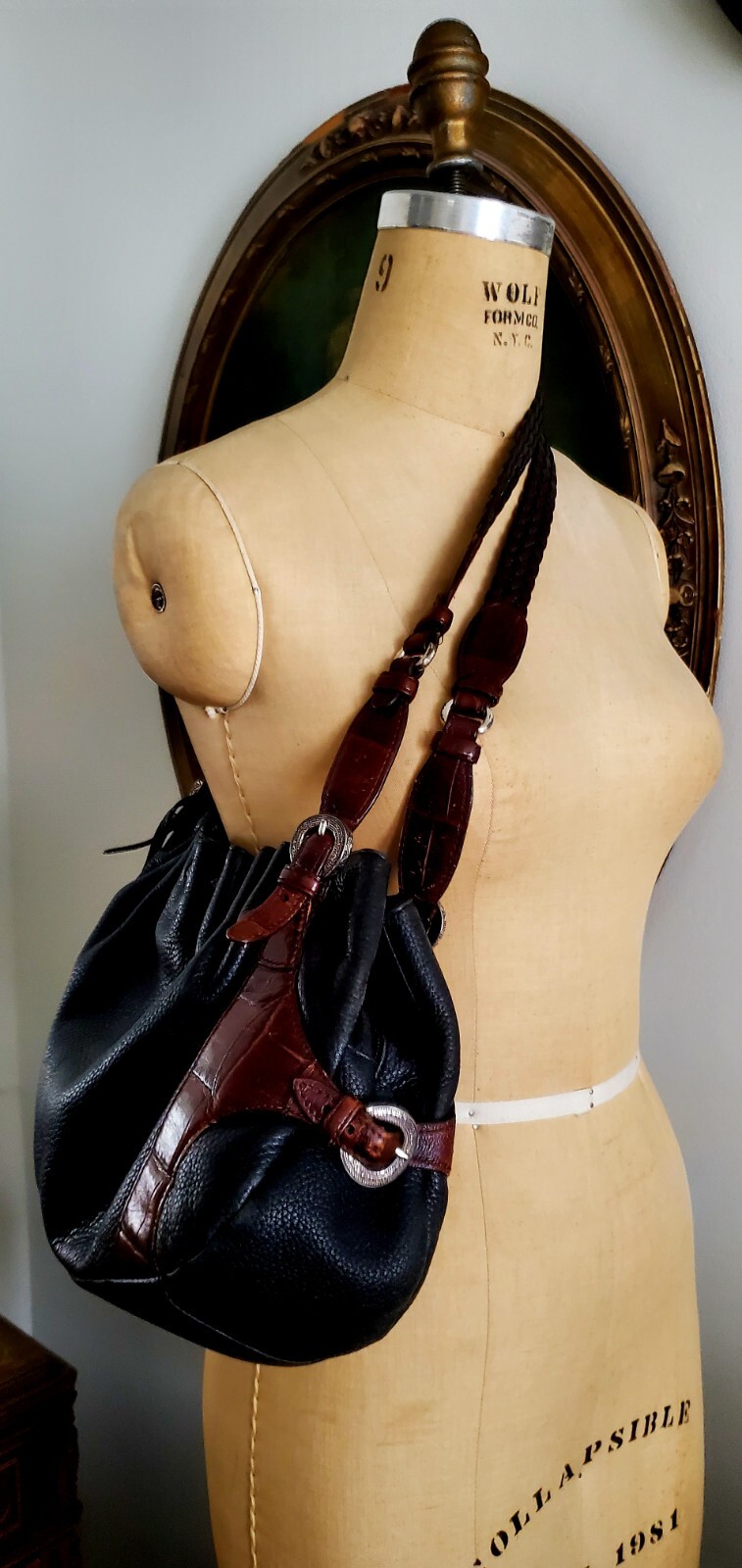 Brighton Black Brown Leather Bag - image 2