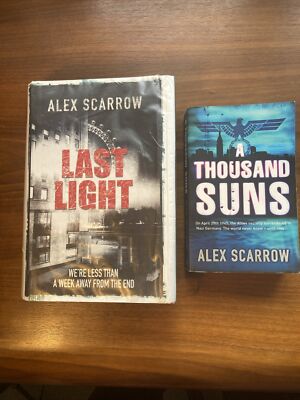 ALEX SCARROW; book bundle. A Thousand Suns PB & Last Light HB Good Novels FREE P