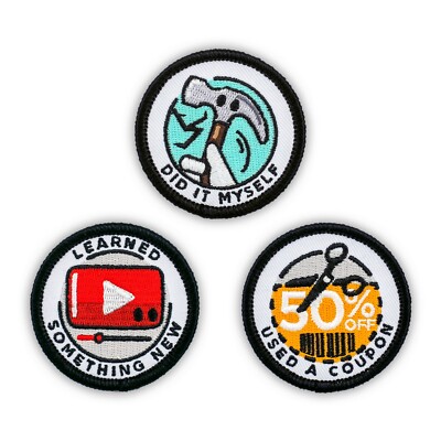 Adult Merit Badge Embroidered Iron-On Patches (Achievements - Set 2)