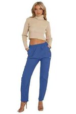New Ladies Full Length Long Cherry Berry Trouser Pant Cotton Stretchy Casual UK