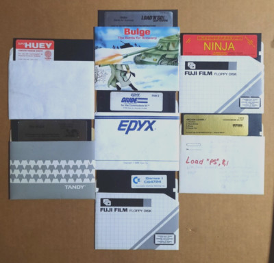 Commodore 64-Vintage 7 Game Lot-G.I. Joe/Ninja/The Hulk/super Huey/Bulge/Arcade