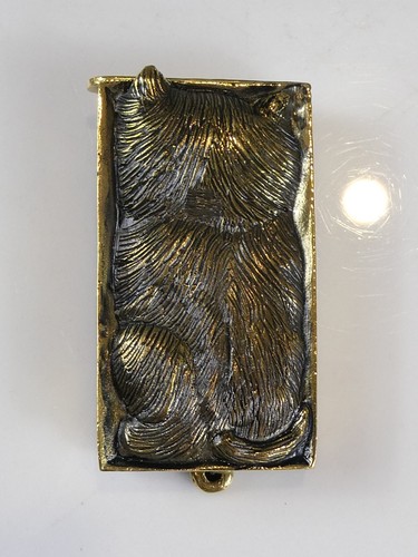 Decorative Novelty Brass Cat Vesta Match Strike Case - Picture 4 of 6