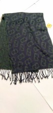 Fendi Green Pattern Wool Scarf, Never Used, With Tags