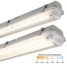 LED Tube Light 18-50W 4FT 5FT Single Twin Non Corrosive Weatherproof IP65 Batten