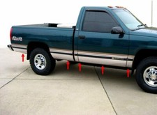 Stainless Steel 6.25 Rocker Panel Molding 10pc For Chevy Ck Pickup Reg Cab Sb