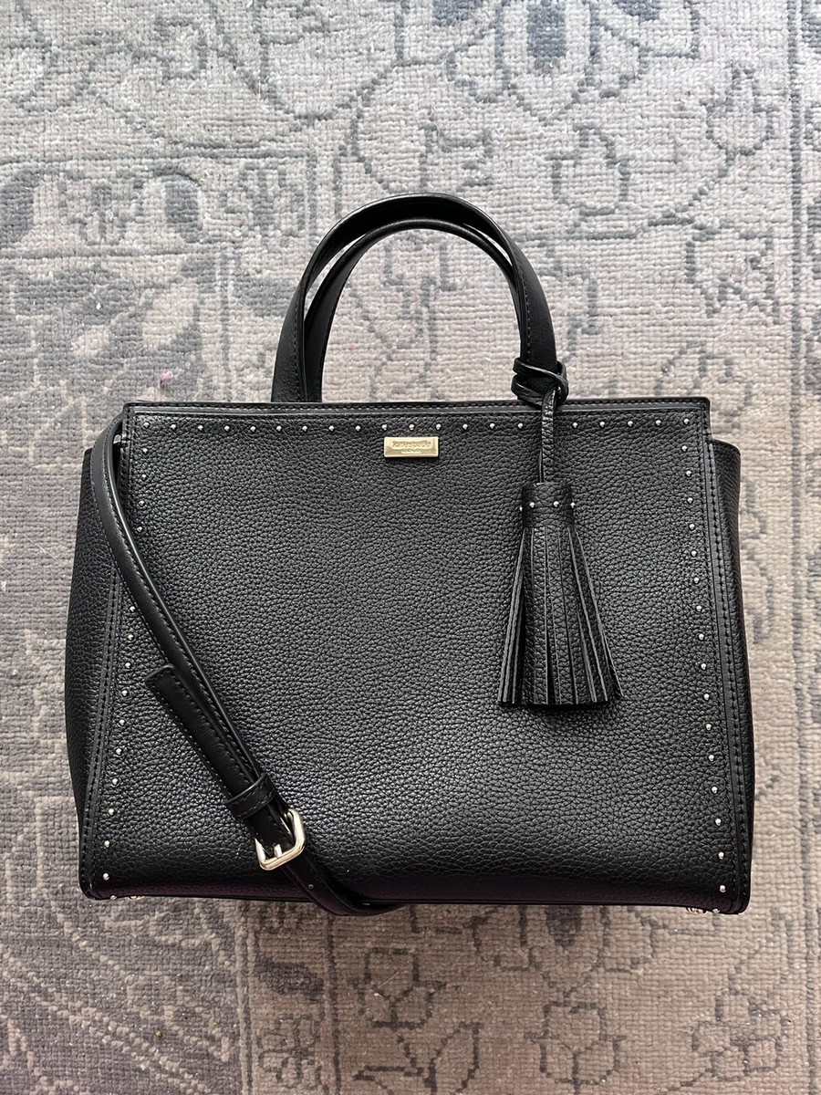 SALE【Kate Spade】Abby West Street☆スタッズタッセル付☆2WAY Kate Spade New York West Street Abby Studded Black Pebbled