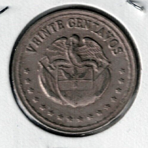 1963 Colombia Circulated 20 Centavos Head of Simon Bolivar Coin - Picture 2 of 2