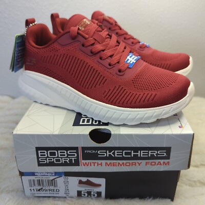 Bobs Sport From Skechers Squad Chaos Face Off Red Size 5.5 NIB Style 117209