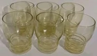 8 Vintage Federal Glass Depression Yellow Base Ribbed Tumblers 4" T 2.75" D 6+2