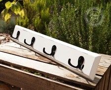 Wandhaken Hakenleiste Haken Wandgarderobe 52 cm weiß Holz Landhaus Shabby B-Ware