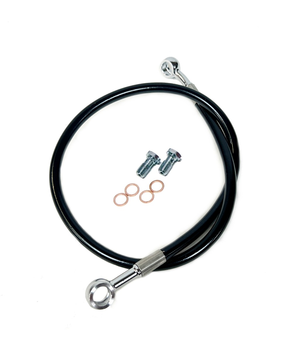 +10 Extended Steel Braided Rear Brake Line – Clear – For Yamaha Raptor 700 2006-2015