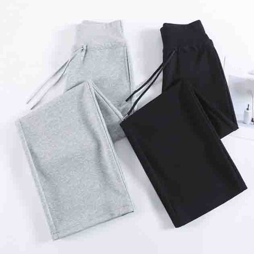 Pantaloni dritti tinta unita coulisse gamba larga pantaloni sportivi larghi ragazza GB - Foto 8 di 14