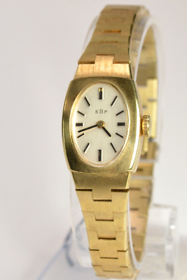 alte mechanische Damen Armbanduhr Uhr 70er gold 234 NEU NOS