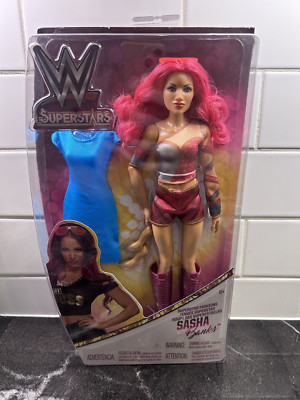 2017 Mattel WWE Wrestling Sasha Banks Superstars Barbie Doll, NRFB, Smoke-Free