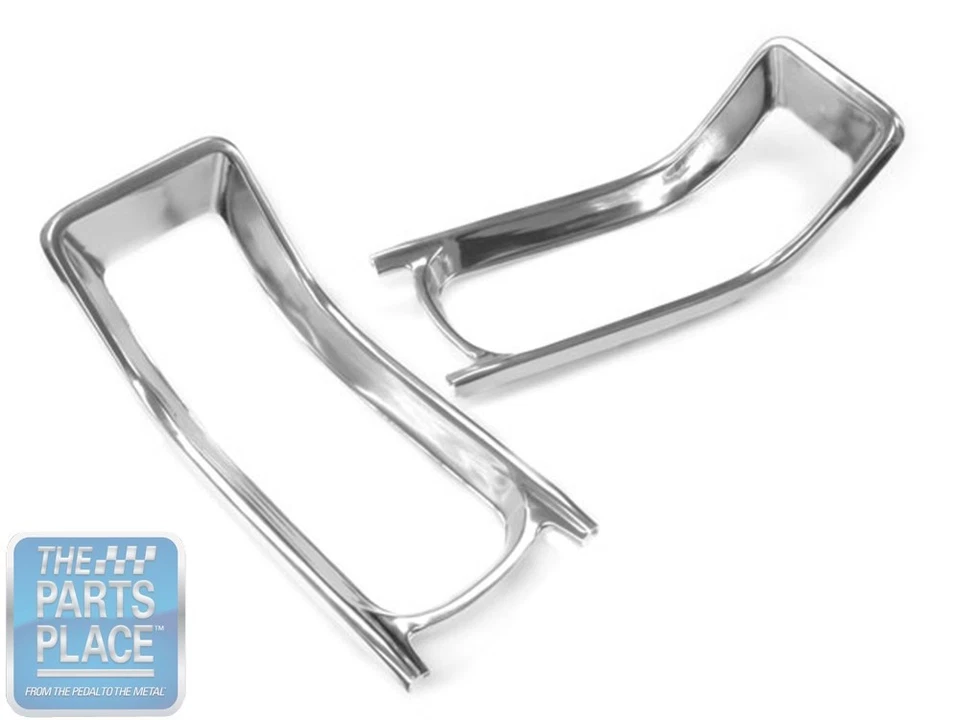 1966 Chevrolet Chevelle / Malibu Outer Tail Lamp Light Bezels - Pair - New - Image 1 of 1