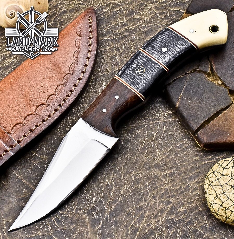 BEAUTIFUL CUSTOM DAMASCUS HANDE MADE HUNTING SKINER KNIFE VERY  BEAUTIFUL HANDLE