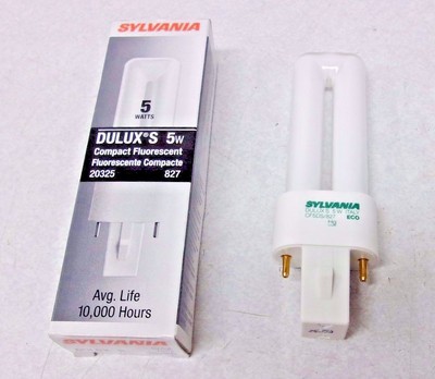 Lot of 6 Sylvania Dulux S Compact Fluorescent Light Bulbs 20325 CF5DS ...