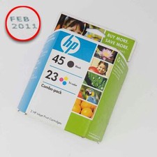 NEW HP Combo-pack 45 Black  23 Tri-color Inkjet Cartridges EXPIRED: FEB 2011 