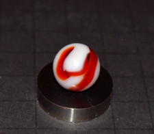Vintage Alley RED Ribbon Collectors Toy Marble Size .609" 5/8" 16mm VNM
