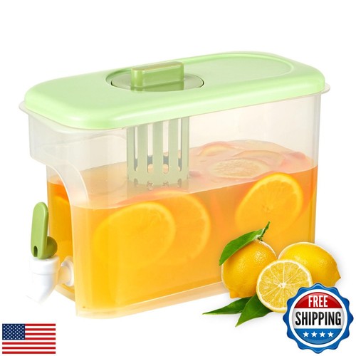 RAMFIYN 1 Gallon Drink Dispenser for Fridge, Water Container with Spigot, Upg