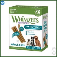 Whimzees Natural Dental Chew Sticks for Dogs - 72 Count Dental Treats