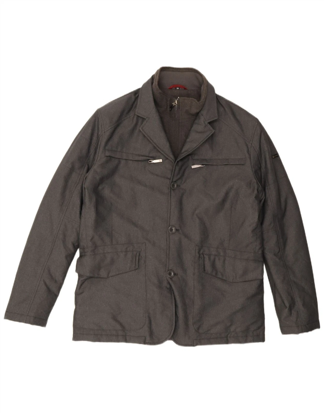 Ivy Oxford Mens Windbreaker Jacket IT 54 2XL Grey Polyester AM07