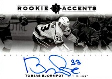 2020-21 UD Ultimate Collection Rookie Accents Autograph Tobias Bjornfot RC Auto