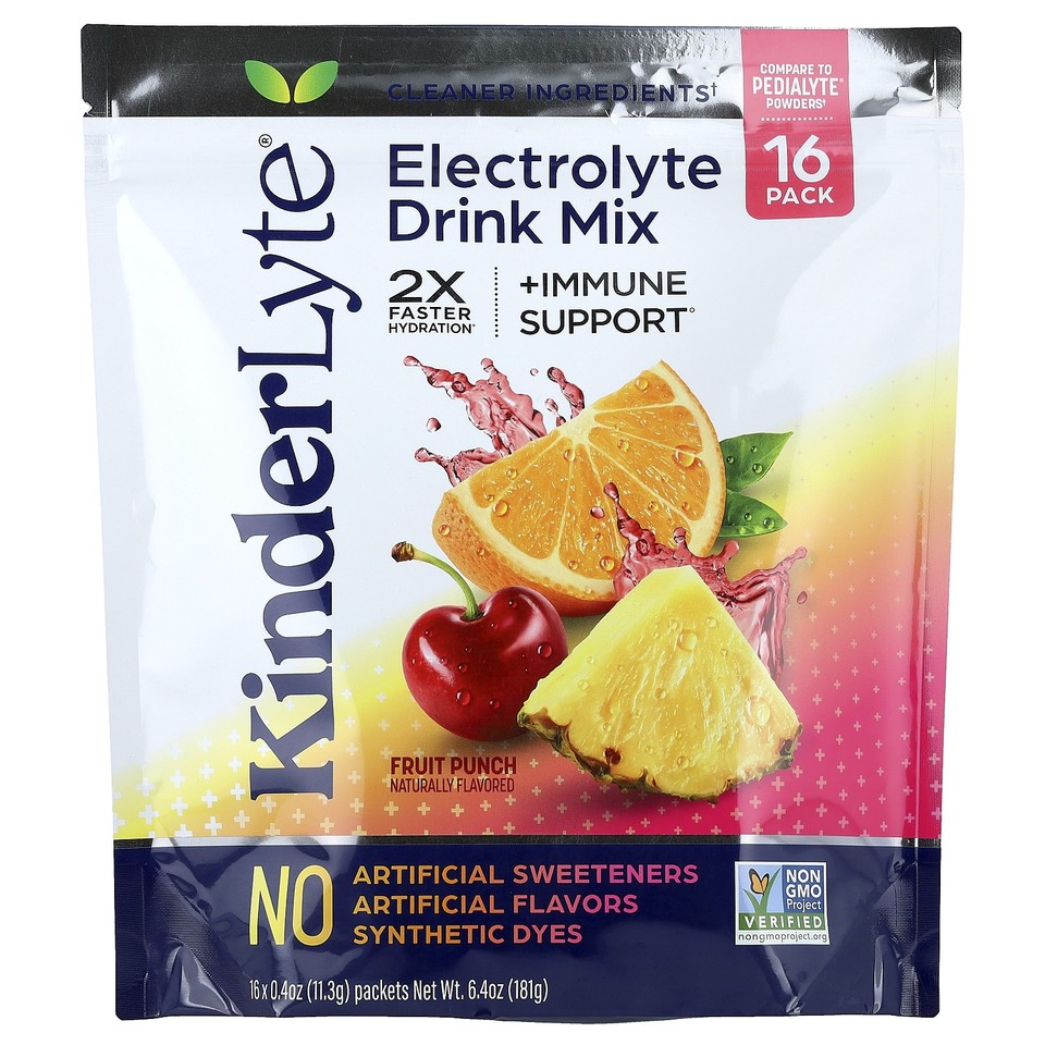 KinderLyte®, Electrolyte Drink Mix, For Kids and Adults, Fruit Punch, 16