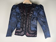 Vintage Scott McClintock Victorian-Style Brocade Blue Floral Jacket Size 4