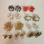Lot of 9 Pairs of Vintage Clip On Earrings Costume Jewelry Resell Reseller Lot