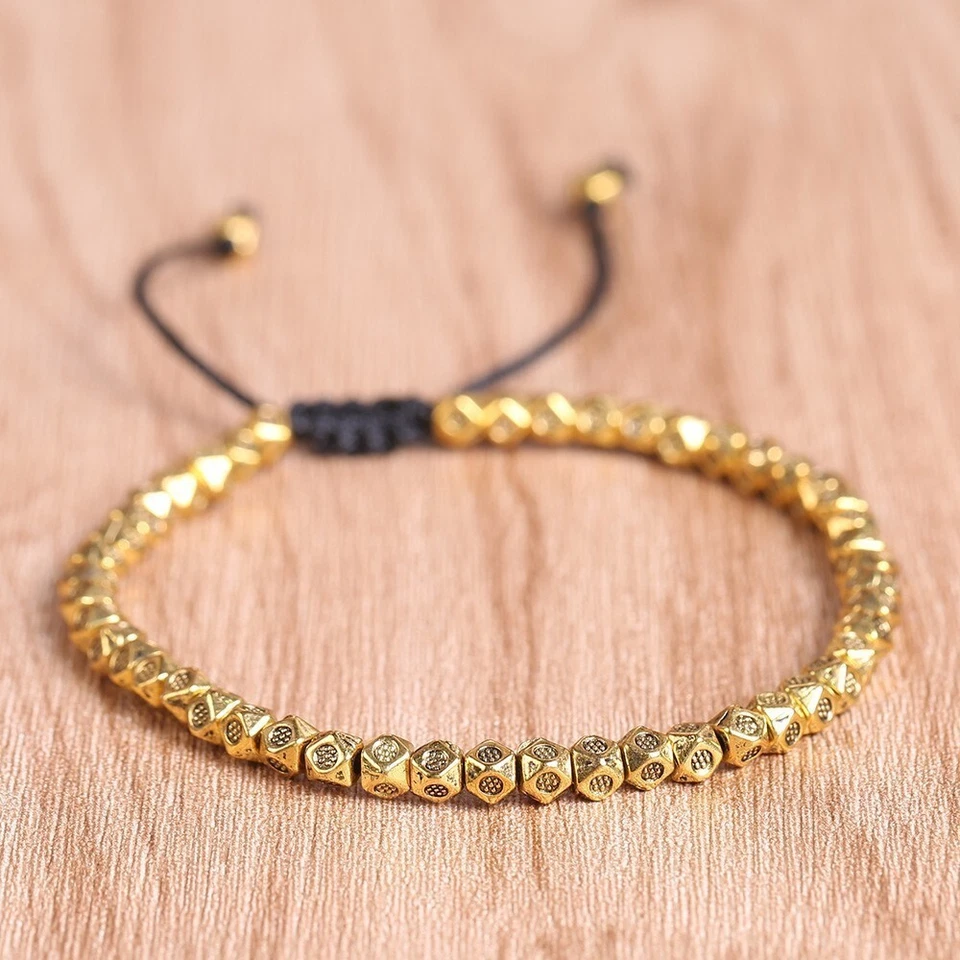 Pulsera budista tibetana con cuentas de cobre protección curativa afortunada mujeres hombres regalo Foto 4 de 4