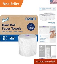 High-Capacity Hard Roll Paper Towels, Bulk , Hardwound, Elevated Design, Abso...