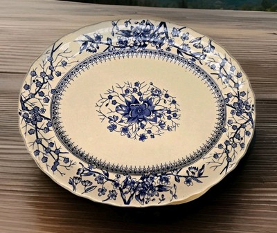 Antique Platter 1800s ~Keeling & Co K&Co. England ~GLOUCESTER blue & white Read 