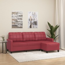 Sofa 3-Sitzer Hocker Loungesofa Couch Wohnzimmersofa Sessel Kunstleder vidaXL