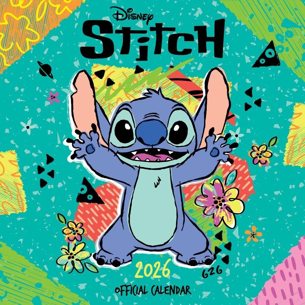Lilo & Stitch Cuadrado Calendario 2026 ,Cumpleaños,Navidad,De Producto Oficial