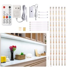 6 PCS Dimmable LED Under Cabinet Light Strip 6000K White 16W 1500LM 9.8 Ft Kit