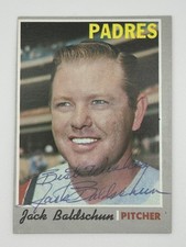 1970 TOPPS JACK BALDSCHUN #284 ON-CARD AUTO AUTHENTIC STICKER 